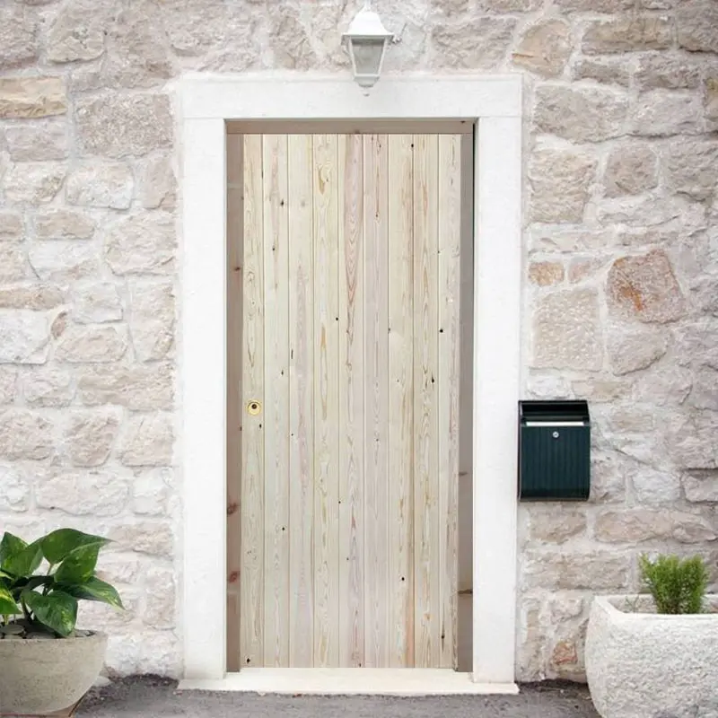 PUERTA DE ENTRADA EXTERIOR CATALÁN: PUERTA DE PINO DE SEGURIDAD (45MM)